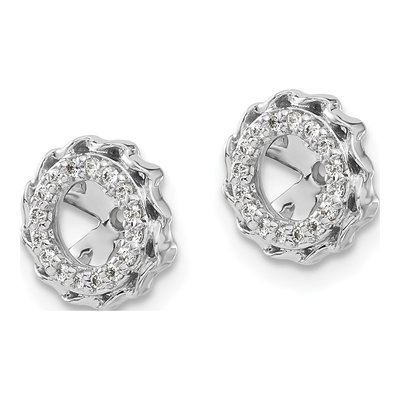 14K White Gold 1/10 ct tw Diamond Twisted Edge Earring Jackets – view 3