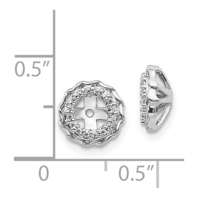 14K White Gold 1/10 ct tw Diamond Twisted Edge Earring Jackets – view 4