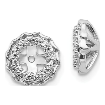 14K White Gold 1/10 ct tw Diamond Twisted Edge Earring Jackets