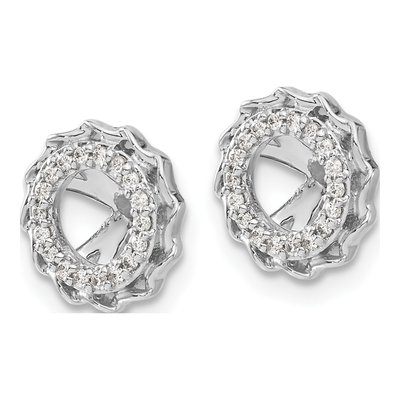 14K White Gold 1/6 ct tw Diamond Twisted Edge Earring Jackets – view 3