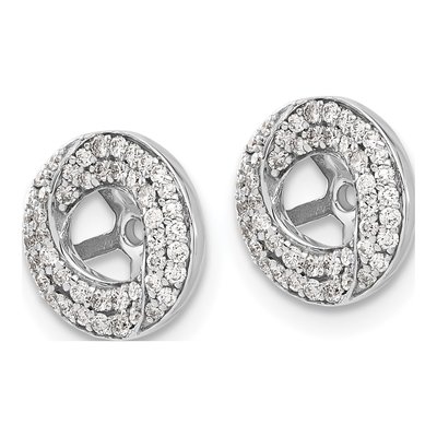 14K White Gold 3/8 ct tw Diamond Round Earring Jackets – view 2