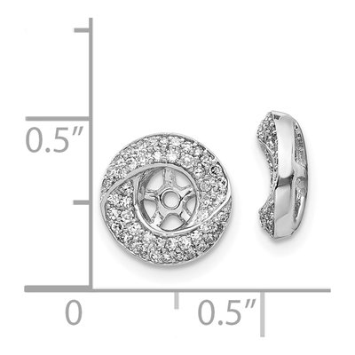 14K White Gold 3/8 ct tw Diamond Round Earring Jackets – view 3