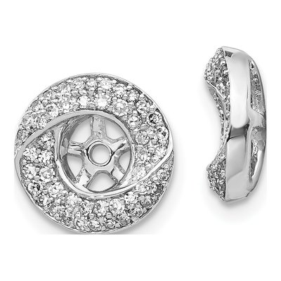 14K White Gold 3/8 ct tw Diamond Round Earring Jackets