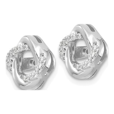 14K White Gold 1/8 ct tw Diamond Twisted Earring Jackets – view 3