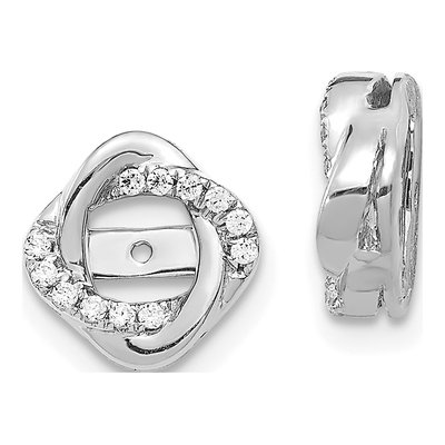 14K White Gold 1/8 ct tw Diamond Twisted Earring Jackets