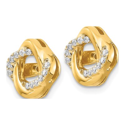 14K Yellow Gold 1/8 ct tw Diamond Twisted Earring Jackets – view 3