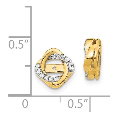 14K Yellow Gold 1/8 ct tw Diamond Twisted Earring Jackets – view 4