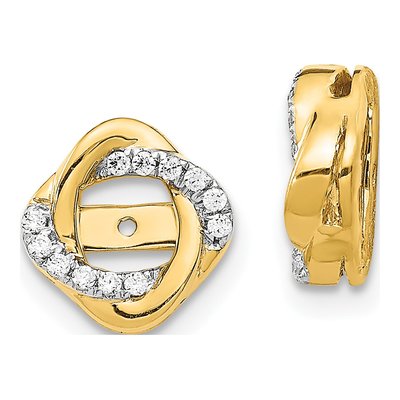 14K Yellow Gold 1/8 ct tw Diamond Twisted Earring Jackets