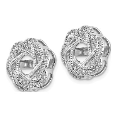 14K White Gold 1/3 ct tw Diamond Twist Earring Jackets – view 3