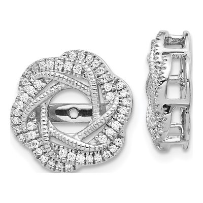 14K White Gold 1/3 ct tw Diamond Twist Earring Jackets