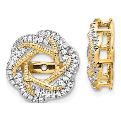 14K Yellow Gold 1/3 ct tw Diamond Twist Earring Jackets