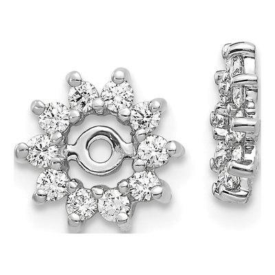 14K White Gold 3/8 ct tw Diamond Fancy Earring Jackets