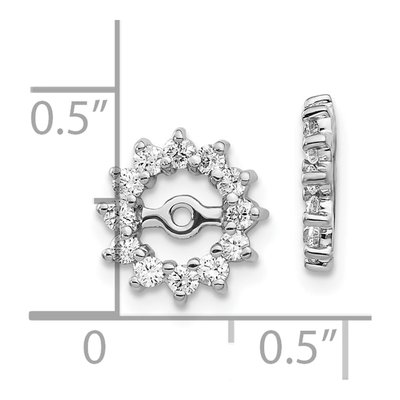 10K White Gold 1/2 ct tw Diamond Earring Jackets – view 2