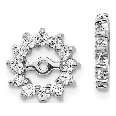 10K White Gold 1/2 ct tw Diamond Earring Jackets