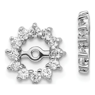 14K White Gold 1/2 ct tw Diamond Earring Jackets