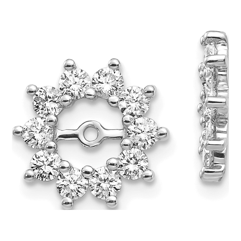 14K White Gold 3/4 ct tw Diamond Fancy Earring Jackets