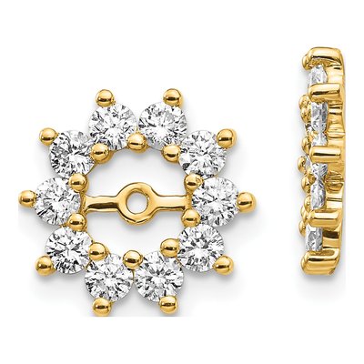 14K Yellow Gold 3/4 ct tw Diamond Fancy Earring Jackets