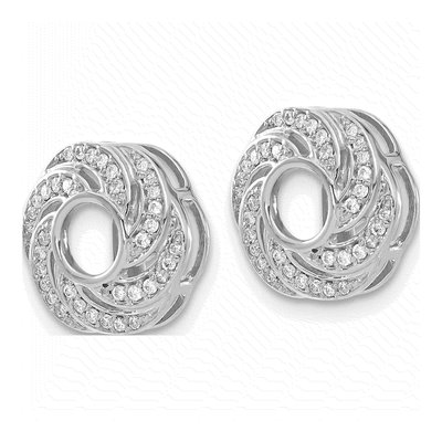 14K White Gold 1/4 ct tw Diamond Swirl Earring Jackets – view 3