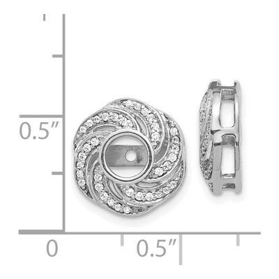 14K White Gold 1/4 ct tw Diamond Swirl Earring Jackets – view 4