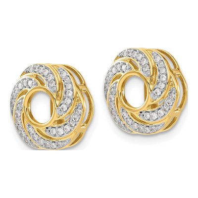 14K Yellow Gold 1/4 ct tw Diamond Swirl Earring Jackets – view 3