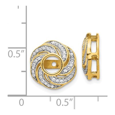 14K Yellow Gold 1/4 ct tw Diamond Swirl Earring Jackets – view 4