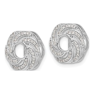 14K White Gold 1/3 ct tw Diamond Swirl Earring Jackets – view 3