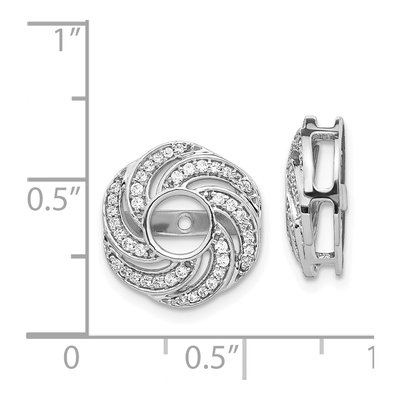14K White Gold 1/3 ct tw Diamond Swirl Earring Jackets – view 4
