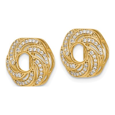 14K Yellow Gold 1/3 ct tw Diamond Swirl Earring Jackets – view 3