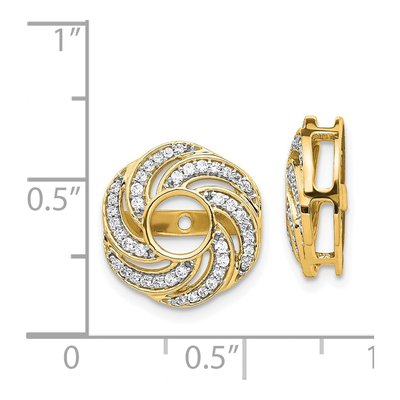 14K Yellow Gold 1/3 ct tw Diamond Swirl Earring Jackets – view 4