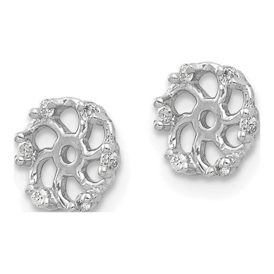 14K White Gold 1/20 ct tw Diamond Earring Jackets – view 2