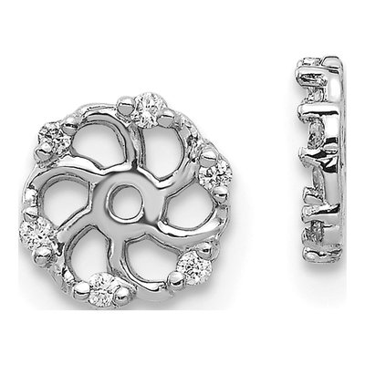 14K White Gold 1/20 ct tw Diamond Earring Jackets