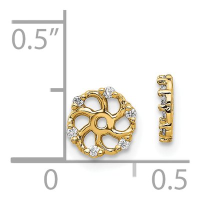 14K Yellow Gold 1/20 ct tw Diamond Earring Jackets – view 3