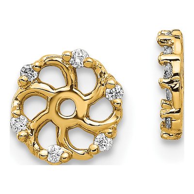 14K Yellow Gold 1/20 ct tw Diamond Earring Jackets
