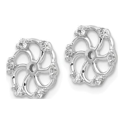 14K White Gold 1/5 ct tw Diamond Earring Jackets – view 2