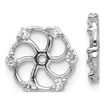 14K White Gold 1/5 ct tw Diamond Earring Jackets