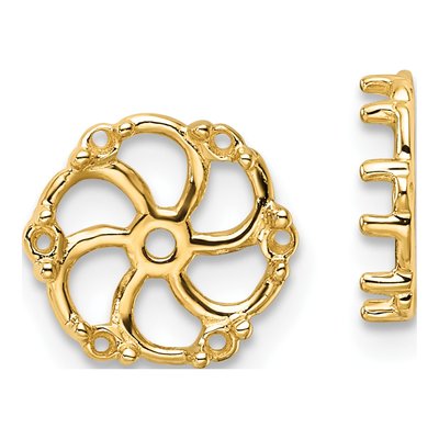14K Yellow Gold Diamond Earring Jacket Mounting