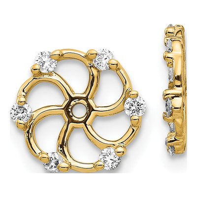 14K Yellow Gold 1/5 ct tw Diamond Earring Jackets