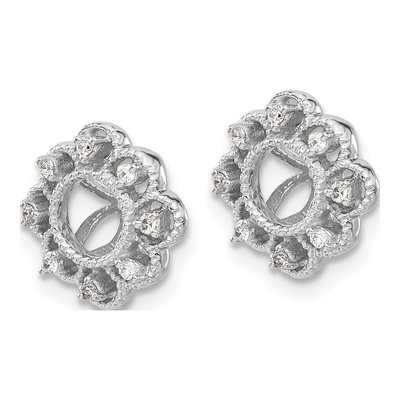14K White Gold 1/10 ct tw Diamond Fancy Earring Jackets – view 2