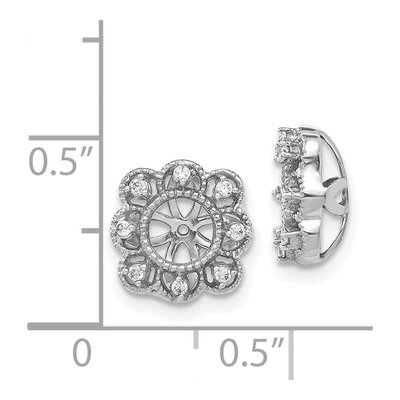 14K White Gold 1/10 ct tw Diamond Fancy Earring Jackets – view 3