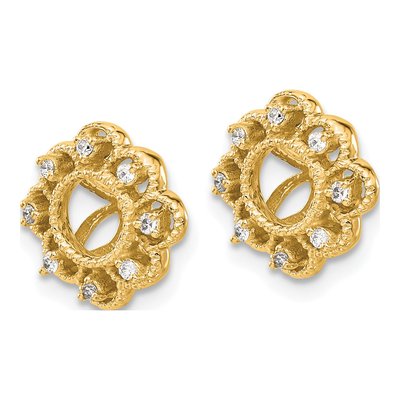 14K Yellow Gold 1/10 ct tw Diamond Fancy Earring Jackets – view 3
