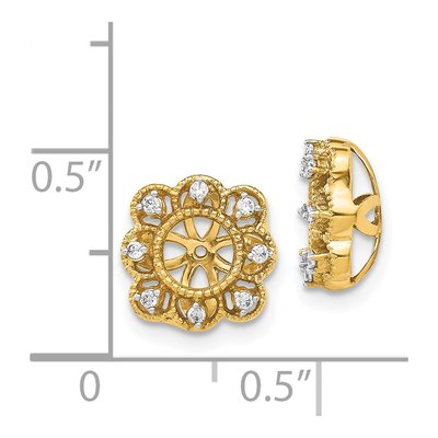 14K Yellow Gold 1/10 ct tw Diamond Fancy Earring Jackets – view 4
