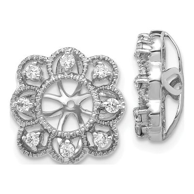 14K White Gold 1/4 ct tw Lab-Grown Diamond Earring Jackets