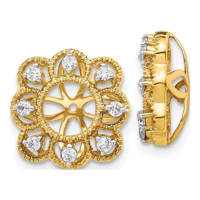14K Yellow Gold 1/4 ct tw Lab-Grown Diamond Earring Jackets