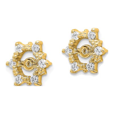 14K Yellow Gold Diamond Earring Jacket Mounting – view 2