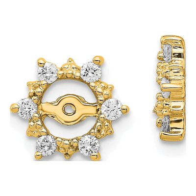 14K Yellow Gold Diamond Earring Jacket Mounting
