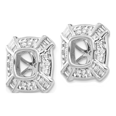 14K White Gold 1/2 ct tw Diamond Square Earring Jackets – view 3
