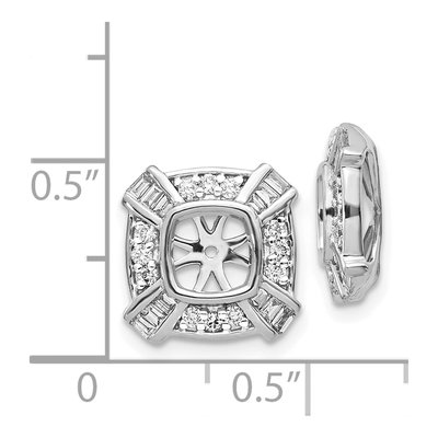 14K White Gold 1/2 ct tw Diamond Square Earring Jackets – view 4