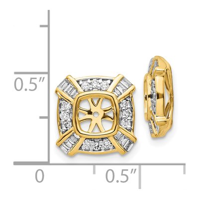 14K Yellow Gold 1/2 ct tw Diamond Fancy Square Earring Jackets – view 3