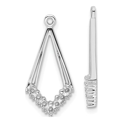 14K White Gold Kite Diamond Earring Jacket Mounting