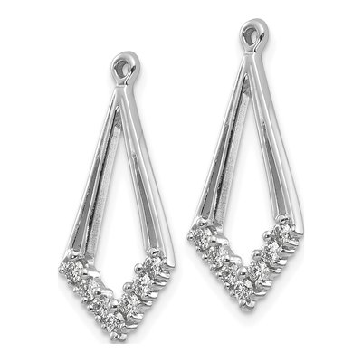14K White Gold 1/4 ct tw Diamond Kite-Shaped Earring Jackets – view 2